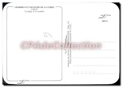 Calvi — plaża i twierdza — Charmes i kolory Korcy, seria 206113 — Rewers