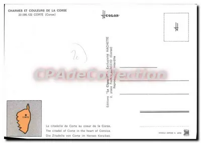 Corte — twierdza położona na wzniesieniu skalnym — Wydawnictwo 'La Cigogne' — Rewers