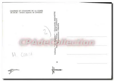 Ghisoni — Lembrança de Ghisoni — Edições "la Cigogne" — Verso