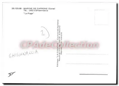 La Cigüeña — La Playa — Ediciones 'LA CIGOGNE', Carretera de Vintimille 20178 — Reverso