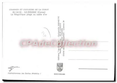 Ile-Rousse (Korsyka) — Piękna plaża z piaskiem złotym — Wydawnictwo 'La Cigogne' — Rewers