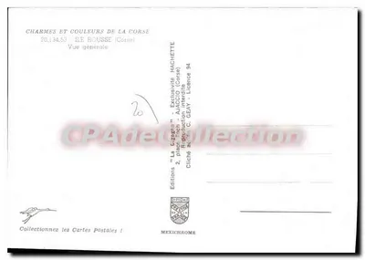 Ile Rousse — Vue générale — Éditions 'La Cigogne' et MEXICHROME — Verso