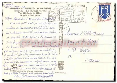Ogólny widok Hotelu Bonaparte — Wyspa Rousse (Korsyka) — Wydawnictwo IRIS — Rewers