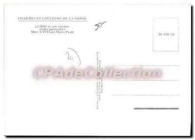 Lumio i jego zegarmistrzowska wieża — widok panoramiczny — Éditions La Cigogne — Rewers