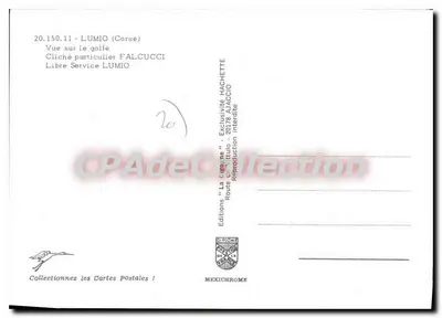 Lumio (Córsega) — Vista sobre o golfo — Edições Diplôme — Verso