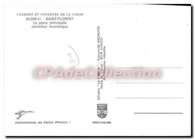 Saint-Florent — De hoofdplein, toeristische kruising — Edities "La Corse" n°20.298.41 — Achterkant