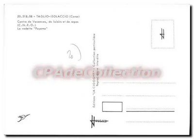 A vedette "Poyema" — Centro de Férias, Lazer e Repouso — Edições "LA CIGOGNE" — Verso