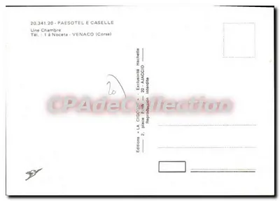 Pokój w Venaco — Korsyka — Wydawnictwo LA CIGCINE — Rewers