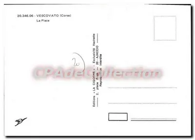 Cygula - Vescovato (Korsyka) — Plac — Wydawnictwo Cygula — Rewers