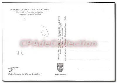 Porto de recreio de Moriani Campoloro — Córsega — Edição 'La Cigogne' - Metz — Verso