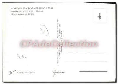Cateri — Diversos aspectos da Corse — Edições 'LA CIGOGNE' — Verso
