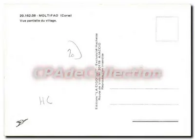 La Cigogne — Deelvisie van het dorp Moltifao — Editions Vitullios 20178 — Achterkant