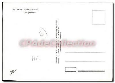 Moïta (Corse) — Vista geral — Editions La Cigogne — Verso