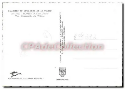Morsiglia (Cap Corse) — Ogólny widok wioski — Wydawnictwo Hachette — Rewers