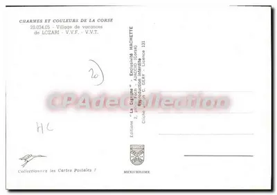 Wsieloty wakacyjne w Loccari — Korsyka — Wydawnictwo 'La Cigogne' n°20.034.05 — Rewers