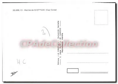 Marine de Giottani — Cap Corse — Wydawnictwo La Cigogne — Rewers