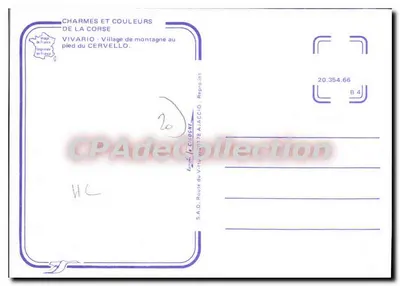 Vivario — Vila aos pés do Cervello — S.A.D. Ajaccio — Verso