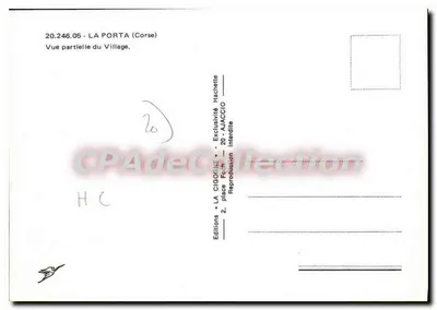La Porta (Korsyka) — Częściowy widok wioski — Wydawnictwo La Cigogne — Rewers