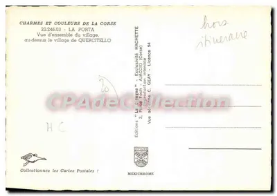 Panoramica del villaggio di Quercitello — La Porta — Edizioni Hachette — Verso