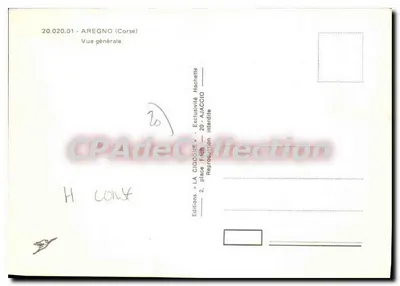Aregno (Corsica) — Vista generale — Edizioni La Cigogne — Verso