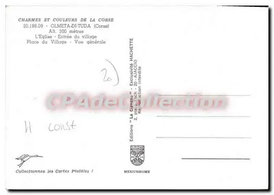 Olméta di Tuda — Vista del paese e della chiesa — Edizioni La Cimène — Verso