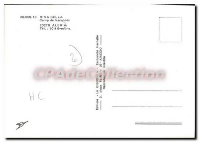 A Cegonha — praia de Riva Bella — Edições A Cegonha — Verso