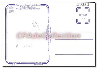 Nonza (Cap Corse) — Vista geral - Local pitoresco — S.A.D. IRIS MEXICHROME, Ajaccio — Verso
