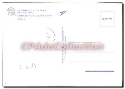 Monaccia d'Aullène — A Igreja — Edições 'La CICC' Ajaccio — Verso