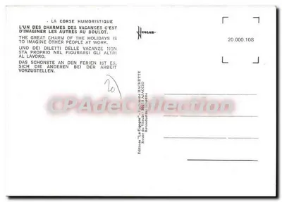 Bastia — paysage avec marchand de fruits et guitare — Ed. Rochiccioli — Verso