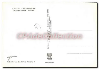 Napoleão Bonaparte — Bicentenário 1769-1969 — Éditions Hachette — Verso
