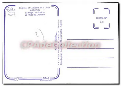 Ajaccio — Plac Diamentowy — Wydawca Iris Mexichrome, nr 20.999.434 — Rewers