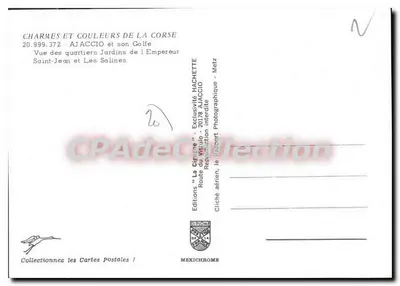Ajaccio — widok z lotu nad dzielnicami Jardins de l'Empereur, Saint-Jean i Les Salines — Éditions Diplôme — Rewers