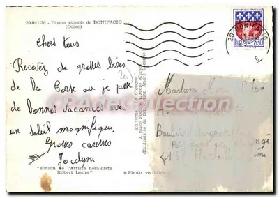 Bonifacio — Wspomnienie z Bonifacio — Wydawnictwo 'La Cipoyne' — Rewers