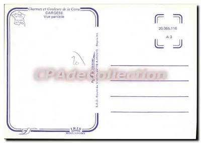 Cargèse — Vue partielle — S.A.D. Route du Vittino, 20178 Ajaccio — Rewers