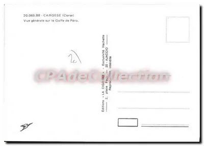 Cargèse (Korsyka) — Ogólny widok na Zatokę Péro — Wydawnictwo LA CIGORNE — Rewers