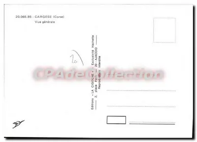 Cargèse (Korsyka) — Ogólny widok — Wydawnictwo La Cigogne — Rewers