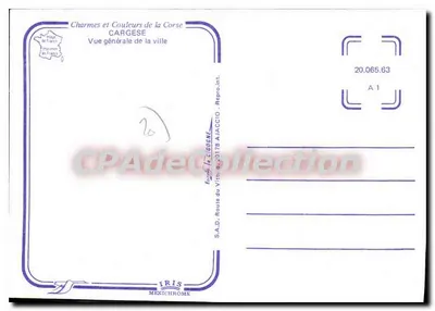 Cargèse — Ogólny widok miasta — S.A.D. Route du Vittorino, Ajaccio — Rewers