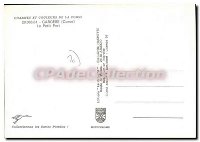 Le Petit Port — Cargèse (Korsyka) — Editions Diplôme — Rewers