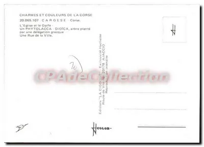 Cargèse — Cudowne kolory Korsyki — Wydawnictwo 'La Cigogne' nr 20.065.107 — Rewers