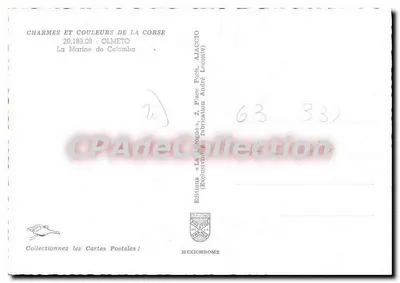 A Marinha de Colomba — Olmeto — Edições « La Corogne » — Verso