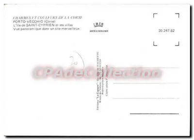 Porto-Vecchio (Corsica) — De eiland van Saint-Cyprien en zijn villa's — Uitgave 'La Coupée', Parijs van Hachette, n° 20.247.82 — Achterkant