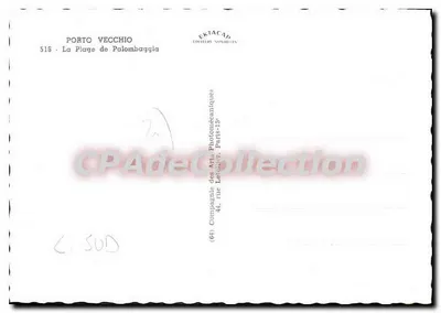 Porto Vecchio — A Praia de Palombaggia — EKTACAP — Verso