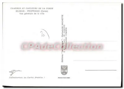 Propriano (Córsega) — Vista geral da cidade — Edições Mexichrome — Verso