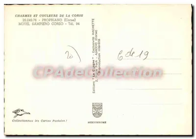 Propriano — vista de la costa — Ediciones 'La Cigogne' — Reverso