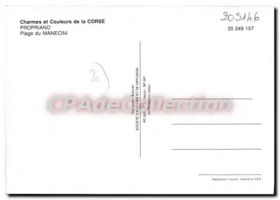 Plaża Manecini — Propriano — Société d'Absences et de Diffusion — Rewers