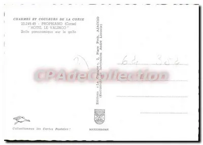 Hotel Le Valinco — Propriano (Korsyka) — Wydawnictwo Cigogne — Rewers