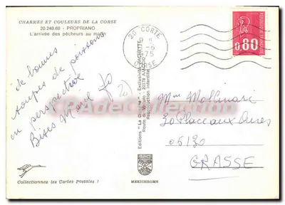 Przybycie rybaków rano — Ajaccio — Wydawnictwo 'La Cigogne' — Rewers