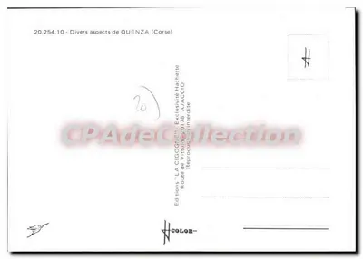 Quenza — Verschillende aspecten — Uitgave LA CIGOGNE — Achterkant