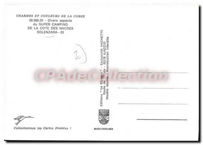 Super Camping Côte des Nacres - Solenzara — Wydawnictwo Diplôme, nr 20.269.25 — Rewers