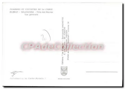 Solenzara — Côte des Nacres — Ediciones 'La Corse' n°20.269.21 — Reverso